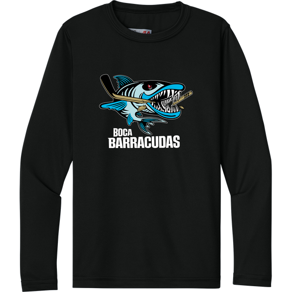 Boca Barracudas Youth Cooling Performance Long Sleeve Tee